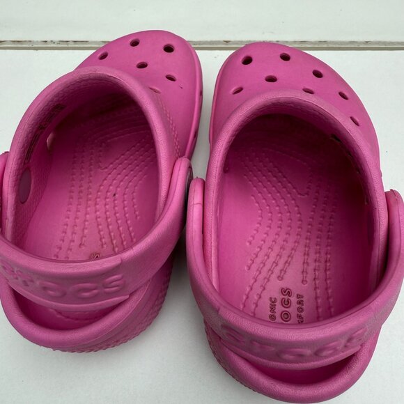 Crocs Kids Classic Clog Pink Slip-On Sandals Size C8 - Picture 6 of 9